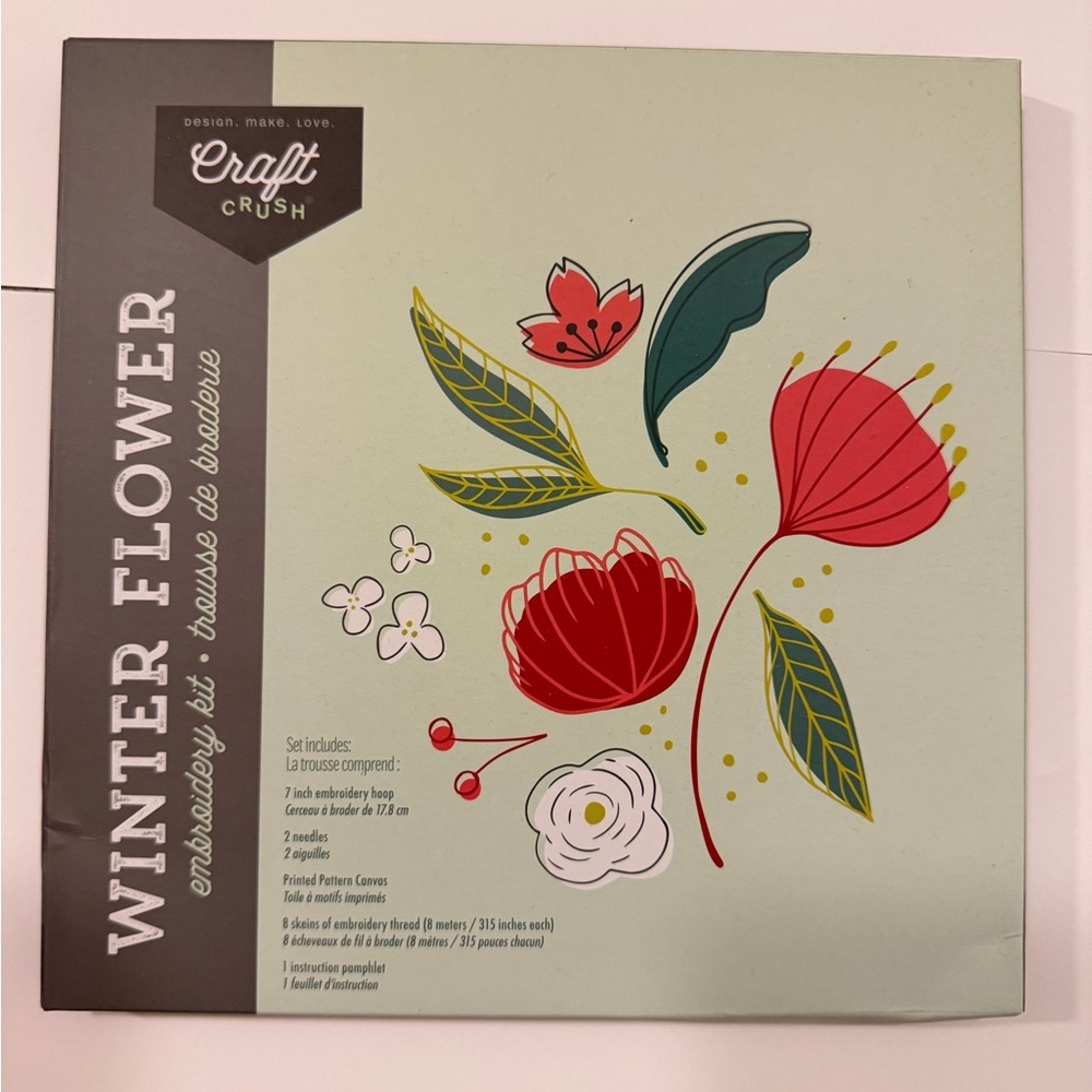 Craft Crush Winter Flower Embroidery Kit
